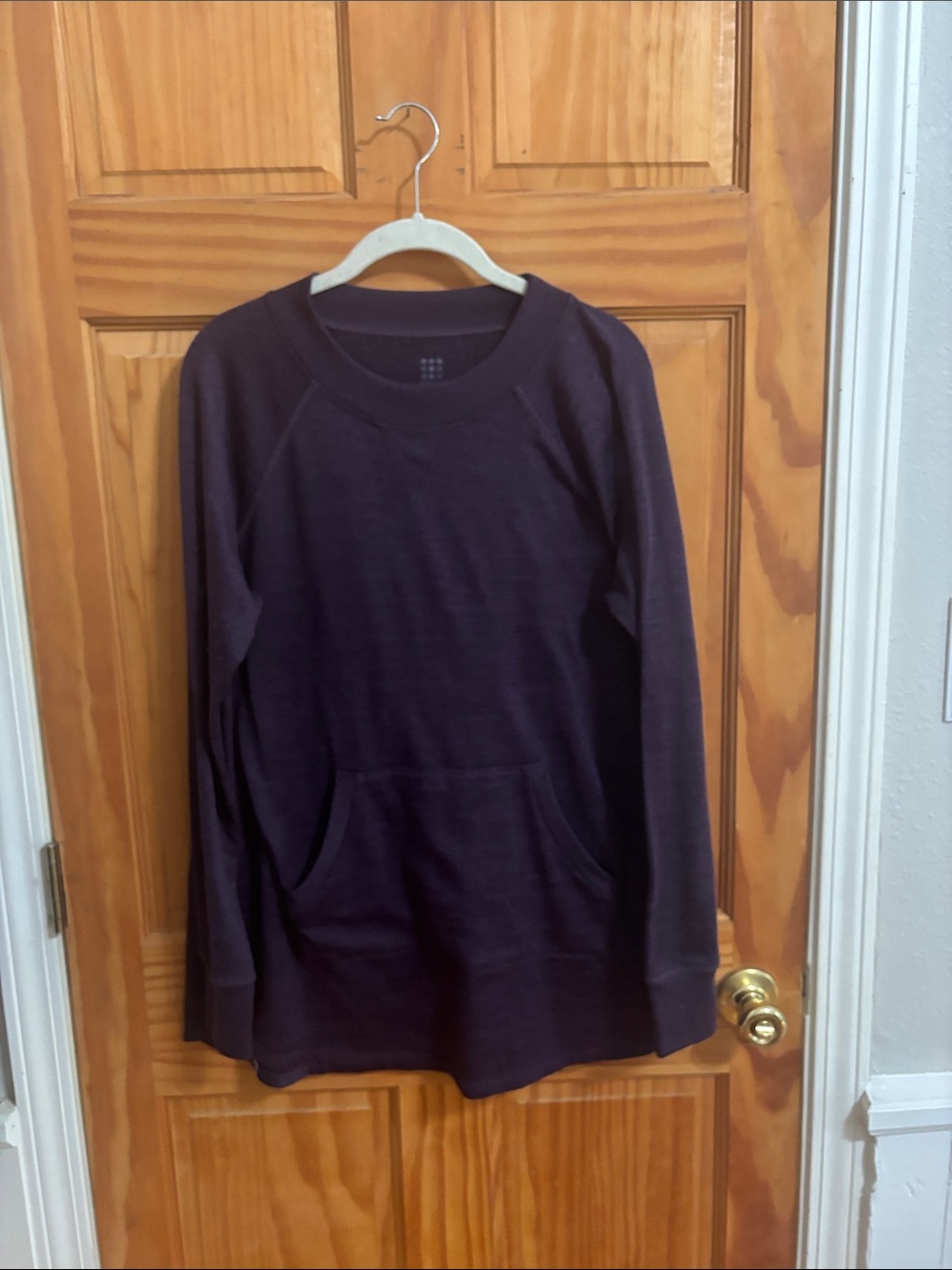 Title Nine Women's Dark Purple Scoop Neck Sweater